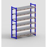 Rafburada 6 Katlı Depo Rafı - 300-350 Kg Taşıma Kapasiteli Hafif Rack Raf - 40x90x250 cm - Galvaniz