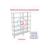 Rafburada 6 Katlı Duble Galvaniz Çelik Raf - Depo, Arşiv, Kiler, Dosya, Market Rafı - 43x93 cm-200 cm-1.50 mm
