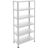 Rafburada 6 Katlı Galvaniz Çelik Raf - Depo, Arşiv, Kiler, Dosya, Market Rafı 20X60 CM-200 Cm-0.70 mm