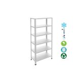 Rafburada 6 Katlı Paslanmaz Krom Raf - Inox Soğuk Oda Rafı, Buzhane Rafı - 31x93 cm-150 cm-1.00 mm