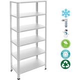 Rafburada 6 Katlı Paslanmaz Krom Raf - Inox Soğuk Oda Rafı, Buzhane Rafı - 43x93 cm-150 cm-0.70 mm