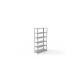 RafBurada 6 Katlı Tekerlekli Galvaniz Çelik Raf - Depo, Arşiv, Kiler, Dosya, Market Rafı 43x93 cm-175 cm-1.00