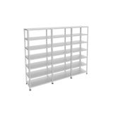 Rafburada 7 Katlı 3'lü Galvaniz Çelik Raf - Depo, Arşiv, Kiler, Dosya, Market Rafı - 43x93 cm-200 cm-0.70 mm