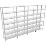 Rafburada 7 Katlı 4'lü Bitişik Galvaniz Çelik 200x31x93 cm Depo Arşiv Dosya Rafı