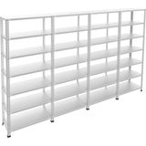 Rafburada 7 Katlı 4'lü Galvaniz Çelik Raf - Depo, Arşiv, Kiler, Dosya, Market Rafı - 43x93 cm-200 cm-0.70 mm