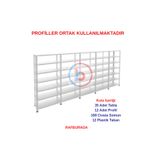 Rafburada 7 Katlı 5'li Galvaniz Çelik Raf - Depo, Arşiv, Kiler, Dosya, Market Rafı - 43x60 cm-250 cm-0.70 mm
