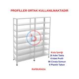 Rafburada 8 Katlı Duble Galvaniz Çelik Raf - Depo, Arşiv, Kiler, Dosya, Market Rafı - 31x75 cm-150 cm-1.50 mm