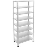 Rafburada 8 Katlı Galvaniz Çelik Raf - Depo, Arşiv, Kiler, Dosya, Market Rafı - 43x93 cm-200 cm-1.00 mm