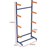 Rafburada Konsol Kollu Raf - Orta Yükler Için Kollu Raf Sistemi 50X90X200 cm - Galvaniz