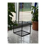 RafBurada Metal Tel Kasa Sepet - Dekoratif, Taşınabilir Ürün Kasası, Sele Sepet Siyah-40x40 cm H:40 cm