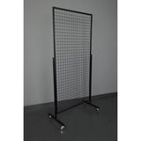 RafBurada Tekerlekli Sık Telli Tel Raf - Tel Pano Stand, Duvar Askılığı 60x120 Cm