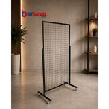 RafBurada Tekerlekli Sık Telli Tel Raf - Tel Pano Stand, Duvar Askılığı 60x150 Cm