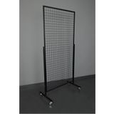 Rafburada Tekerlekli Sık Telli Tel Raf - Tel Pano Stand, Duvar Askılığı - 90x190 cm