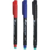 Raff Asetat Kalemi - S Small Uçlu - 3 Renk Siyah-Kırmızı-Mavi