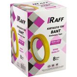 Raff Bant ( 19 Mm* 66 M) Kutulu 8 Adet - Şeffaf Sarı - Selobant - Boyut