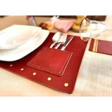 Raff House Red Line 2 Hakiki Deri Amerikan Servis Takımı - 50 x 35 - Bordo