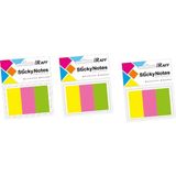 Raff Yapışkanlı Not Kağıdı 3 Renk ( 25 mm * 75 Mm) Neon 300 Yaprak ( 3 Adet ) - Çok Renkli - Post-it - Boyut