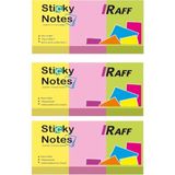 Raff Yapışkanlı Not Kağıdı 3 Renk ( 40 mm * 50 Mm) Neon Renkler ( 3 Adet ) - Çok Renkli - Post-it - Boyut