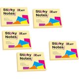 Raff Yapışkanlı Not Kağıdı ( 75 mm x 50 Mm) Pastel Sarı ( 5 Adet ) - Post-it - Boyut