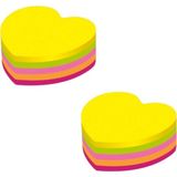 Raff Yapışkanlı Not Kağıdı Kalp ( 2 Adet ) - Çok Renkli - Post-it - Renk Sayısı