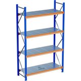 Raffar 4 Katlı Endüstriyel Depo Raf Sistemi – Hafif Yük Rafı - Çok Renkli - 60x180xH250CM