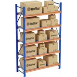 Raffar 5 Katlı Endüstriyel Depo Raf Sistemi – Hafif Yük Rafı - Çok Renkli - 60x90xH250CM