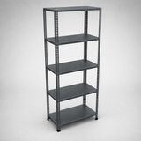 Raffar Antrasıt Fırın Boyalı 5 Katlı Arşiv Raf Sistemi - Çelik Raf - Metal Raf - Gri - 31x93xH150CM