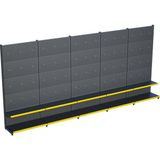 Raffar Antrasit Metal 5li Birleşik 2 Katlı Market Raf Sistemi | Hırdavat Rafı | G450CM Yükseklik H220 Cm| - Sarı - ölçü