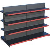 Raffar Antrasit Metal Çift Yönlü Orta Reyon 4 Katlı 2'li Birleşik Market Raf Sistemi | Market Rafı | G180CM Yükseklik H140 Cm| - Kırmızı - ölçü