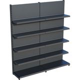 Raffar Antrasit Siyah Metal 5 Katlı 2'li Birleşik Katlı Market Raf Sistemi | Market Rafı | G180CM Yükseklik H220 Cm| - ölçü