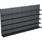Raffar Antrasit Siyah Metal 5 Katlı 4'lü Birleşik Katlı Market Raf Sistemi | Market Rafı | G360 Cmyükseklik H220 Cm| - ölçü