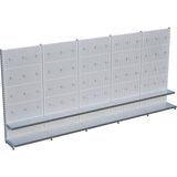 Raffar Beyaz Delikli Metal 5li Birleşik 2 Katlı Market Raf Sistemi | Hırdavat Rafı | G450CM Yükseklik H220 Cm| - Siyah - ölçü