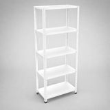 Raffar Beyaz Fırın Boyalı 5 Katlı Arşiv Raf Sistemi - Çelik Raf - Metal Raf - Gri - 31x75xH250CM