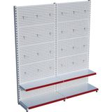 Raffar Beyaz Metal 2'li Birleşik 2 Katlı Market Raf Sistemi | Market Rafı | G180CM Yükseklik H220 Cm| - Kırmızı - ölçü