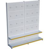 Raffar Beyaz Metal 2'li Birleşik 2 Katlı Market Raf Sistemi | Market Rafı | G180CM Yükseklik H220 Cm| - Sarı - ölçü
