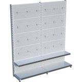 Raffar Beyaz Metal 2'li Birleşik 2 Katlı Market Raf Sistemi | Market Rafı | G180CM Yükseklik H220 Cm| - Siyah - ölçü