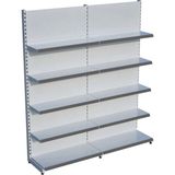 Raffar Beyaz Metal 5 Katlı 2'li Birleşik Katlı Market Raf Sistemi | Market Rafı | G180CM Yükseklik H220 Cm| - Siyah - ölçü