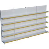 Raffar Beyaz Metal 5 Katlı 4'lü Birleşik Katlı Market Raf Sistemi | Market Rafı | G360CM Yükseklik H220 Cm| - Sarı - ölçü