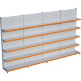 Raffar Beyaz Metal 5 Katlı 4'lü Birleşik Katlı Market Raf Sistemi | Market Rafı | G360CM Yükseklik H220 Cm| - Turuncu - ölçü