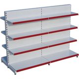 Raffar Beyaz Metal Çift Yönlü Orta Reyon 4 Katlı 2'li Birleşik Market Raf Sistemi | Market Rafı | G180CM Yükseklik H140 Cm| - Kırmızı - ölçü
