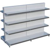 Raffar Beyaz Metal Çift Yönlü Orta Reyon 4 Katlı 2'li Birleşik Market Raf Sistemi | Market Rafı | G180CM Yükseklik H140 Cm| - Siyah - ölçü