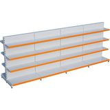 Raffar Beyaz Metal Çift Yönlü Orta Reyon 4 Katlı 4'li Birleşik Market Raf Sistemi | Market Rafı | G360CM Yükseklik H140 Cm| - Siyah - ölçü