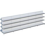 Raffar Beyaz Metal Çift Yönlü Orta Reyon 4 Katlı 5'li Birleşik Market Raf Sistemi | Market Rafı | G450CM Yükseklik H140 Cm| - Siyah - ölçü