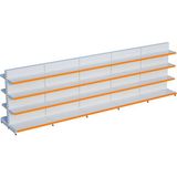 Raffar Beyaz Metal Çift Yönlü Orta Reyon 4 Katlı 5'li Birleşik Market Raf Sistemi | Market Rafı | G450CM Yükseklik H140 Cm| - Turuncu - ölçü