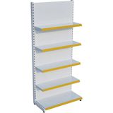 Raffar Beyaz Renk Metal 5 Katlı Market Raf Sistemi | Market Rafı | G90CM Yükseklik H220 Cm| - Sarı - ölçü