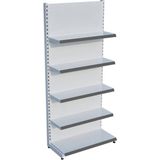 Raffar Beyaz Renk Metal 5 Katlı Market Raf Sistemi | Market Rafı | G90CM Yükseklik H220 Cm| - Siyah - ölçü