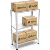 Raffar Galvaniz 3 Katlı Arşiv Raf Sistemi - Çelik Raf - Metal Raf - Gri - 43x93xH150CM