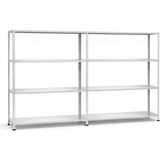 Raffar Galvaniz 4 Katlı 2li Birleşik Arşiv Raf Sistemi - Çelik Raf - Metal Raf - Gri - 43x120xH200CM
