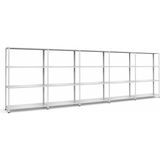 Raffar Galvaniz 4 Katlı 5li Birleşik Arşiv Raf Sistemi - Çelik Raf - Metal Raf - Gri - 31x375xH250CM