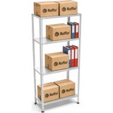 Raffar Galvaniz 4 Katlı Arşiv Raf Sistemi - Çelik Raf - Metal Raf - Gri - 43x75xH250CM